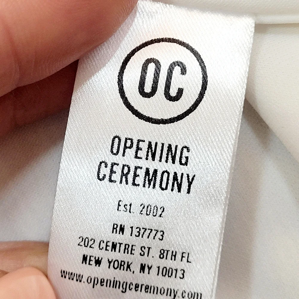 OPENING CEREMONY Off The Shoulder Ivory Silk Chiffon Ruffle Blouse 10 - Picture 9 of 11